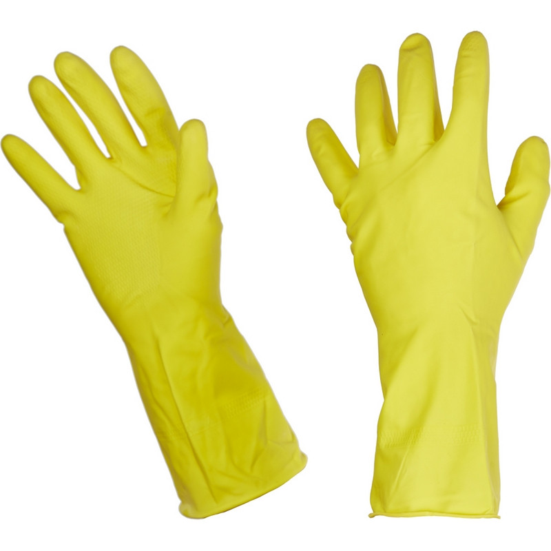Перчатки резиновые PACLAN Professional латекс хлопк напылен желт 407856 р.М