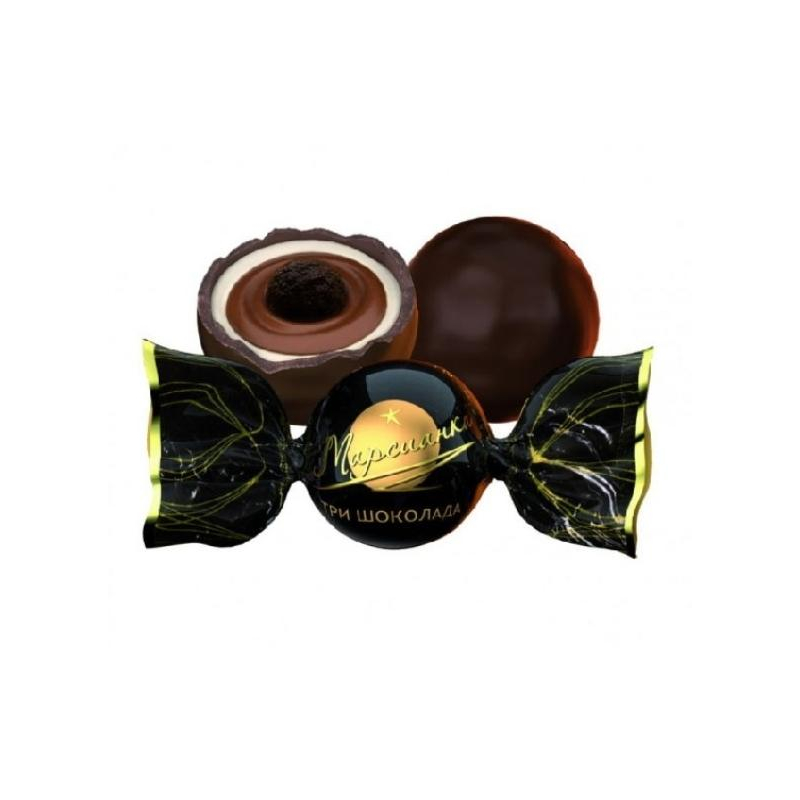 Конфеты Марсианка шоколадные Три Шоколада, 1кг