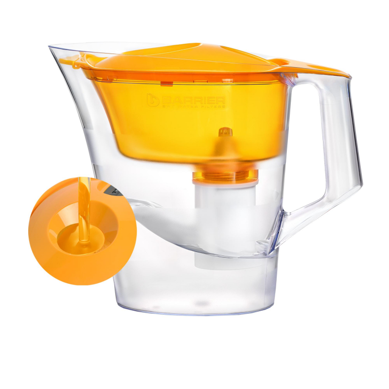 Кувшин -фильтр для очистки воды БАРЬЕР Чемпион, 4 л, цвет сочный апельсин