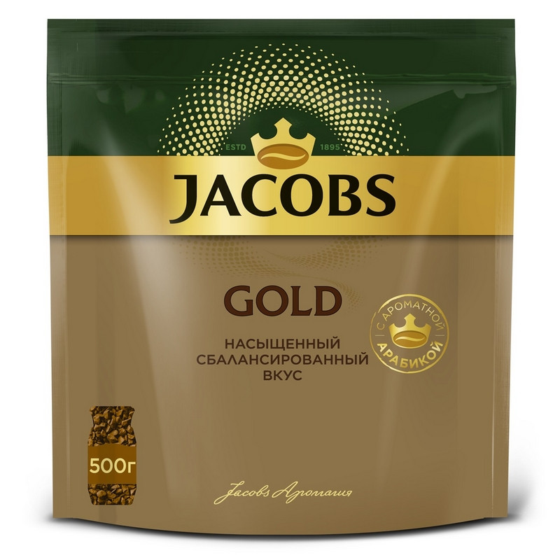 Кофе Jacobs Gold раств.субл. 500г пакет