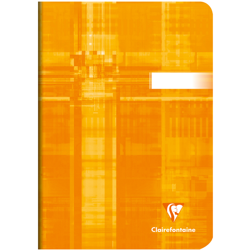 Тетрадь 48л., А5, клетка Clairefontaine, глянцевая ламинация, оранжевая, 90г/м2